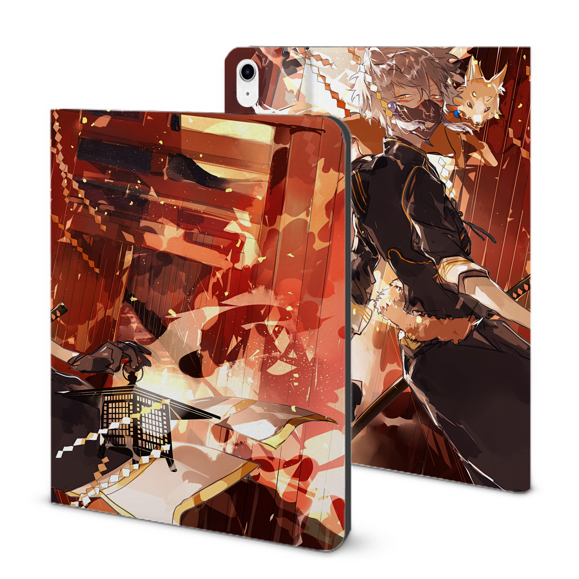（画像用） 刀剣乱舞 Touken Ranbu IPad ケース ブック型 PUレザー TPU 耐衝撃 軽量 薄型 ペン収納なし 全面保護 IPad 各モデル対応
